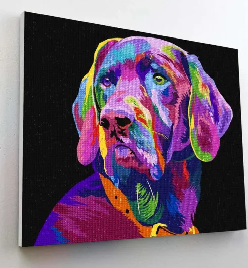 Splat Planet - Diamond Painting - Lærred - Hund - 30X40 CM