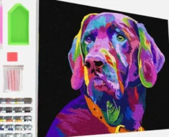 Splat Planet - Diamond Painting - Lærred - Hund - 30X40 CM