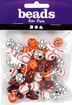 Sportsperler - Str. 11-15 MM - Hulstr. 3-4 MM - Assorterede Farver - 45 G