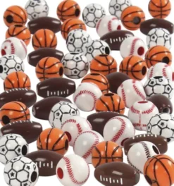 Sportsperler - Str. 11-15 MM - Hulstr. 3-4 MM - Assorterede Farver - 270 G
