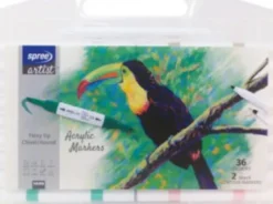 Spree Artist - Acrylic Markers - 36 Farver Og 2 Konturpenne