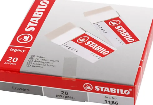 Stabilo Viskelæder - H 1 CM - L 6,3 CM - B 2,3 CM - Hvid - 20 Stk