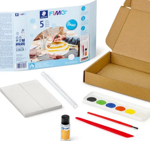 Staedtler - Fimo Air - Lufttørrende Ler Sæt - 5 Dele - Basic
