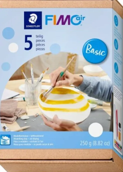 Staedtler - Fimo Air - Lufttørrende Ler Sæt - 5 Dele - Basic