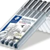 Staedtler - Pigment Liner Sæt - 0,05-0,8 MM - Sort - 6 Stk
