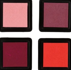 Stempelpude - H 2 CM - Str. 3,5X3,5 CM - Fersken - Pink - Lys Rosa - Mørk Rosa - 4 Stk