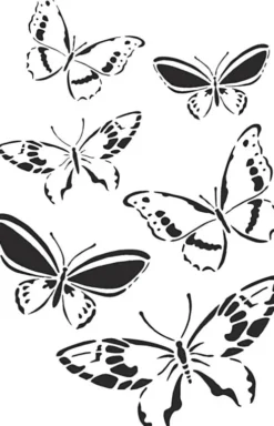 Stencil - Sommerfugle - A4 - 210X297 MM - 1 Stk
