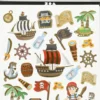 Stickers - Pirater - Ark 15X16,5 CM - 1 Ark