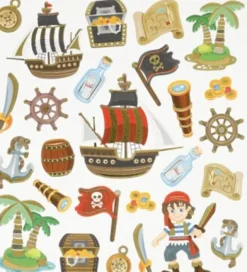 Stickers - Pirater - Ark 15X16,5 CM - 1 Ark