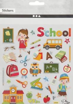 Stickers - Skoleliv - Ark 15X16,5 CM - 1 Ark