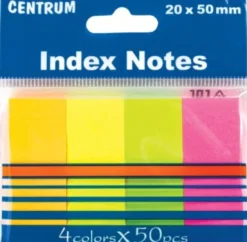 Sticknotes Papir 4 X 50 Stk Assorterede Neon - Centrum