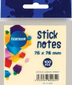 Sticknotes 76 X 76 MM - 100 Ark - Pastelgul - Centrum