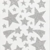 Stjerne Klistermærker - Glimmer - Sølv - 2 Ark