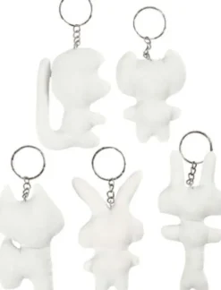 Stoffigurer Med Nøglering - H 6-10 CM - 5 Stk