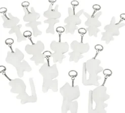 Stoffigurer Med Nøglering - Str. 6-10 CM - Hvid - 15 Stk