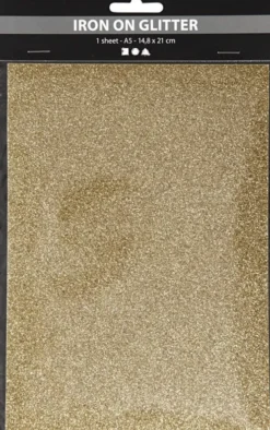 Strygestof - A5 - 148X210 MM - Glitter - Guld - 1 Ark