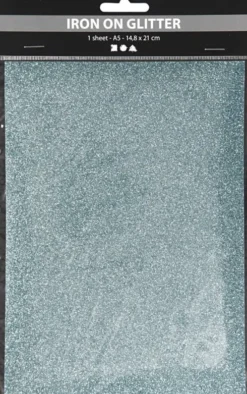 Strygestof - A5 - 148X210 MM - Glitter - Lyseblå - 1 Ark