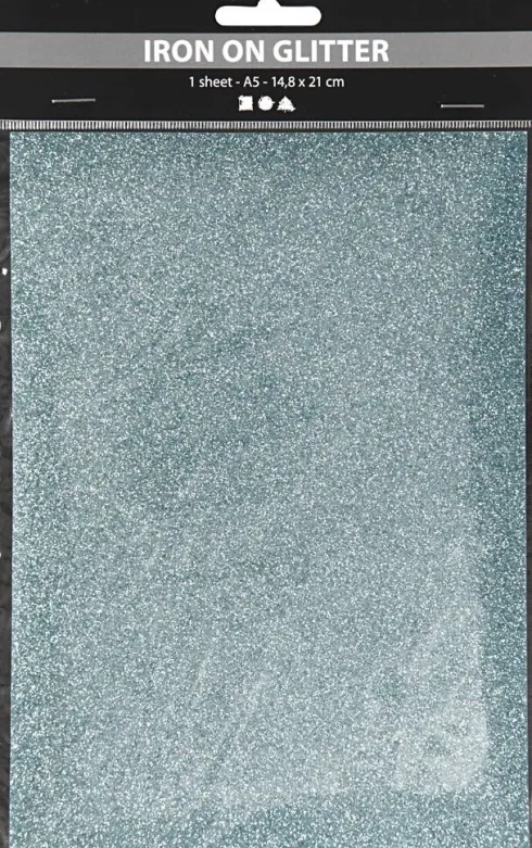 Strygestof - A5 - 148X210 MM - Glitter - Lyseblå - 1 Ark