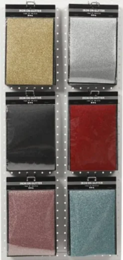 Strygestof - 148X210 MM - Glitter - Assorterede Farver - 6X10 Ark