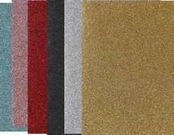 Strygestof - 148X210 MM - Glitter - Assorterede Farver - 6X10 Ark
