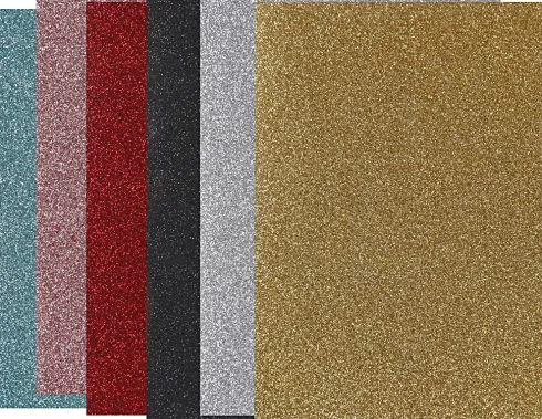 Strygestof - 148X210 MM - Glitter - Assorterede Farver - 6X10 Ark