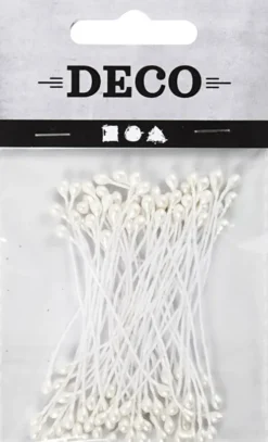 Støvdragere - L 6,4 CM - Ø 2 MM - Hvid Perlemor - 100 Stk