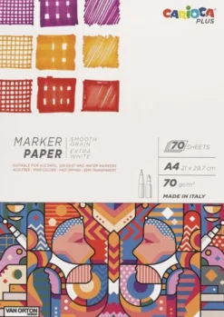 Tegneblok - A4 - Marker Paper - 70 Sider - Carioca Plus