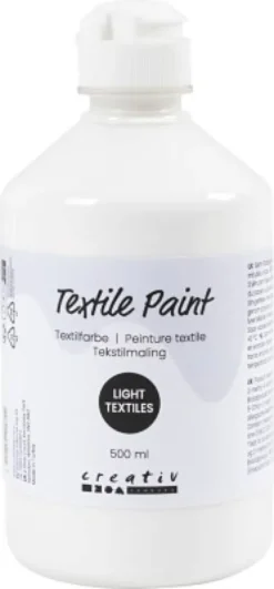 Tekstilmaling - Halvdækkende - Sort - 500 ML