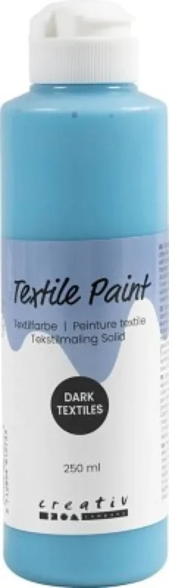 Tekstilmaling Solid - Dækkende - Turkisblå - 250 ML