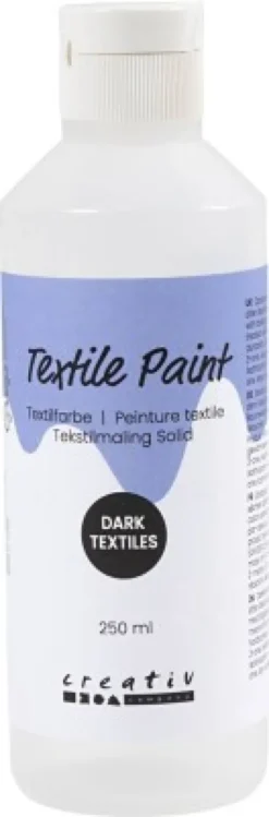 Tekstilmaling Solid - Dækkende - Hvid - 250 ML