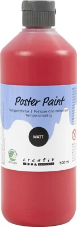 Temperamaling - Mat - Halvdækkende - Rød - 500 ML