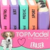 Top Model - Viskelæder Sæt Til Børn - Ligner Bøger Og Blyanter