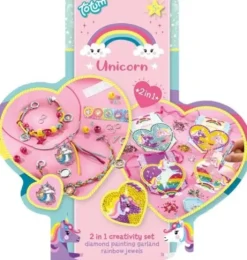 Totum - Unicorn 2-In-1 Creativity - Diamond Painting Smykkesæt