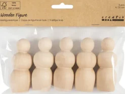 Træfigur Krop - Timeglasform - H 7,5 CM - 5 Stk