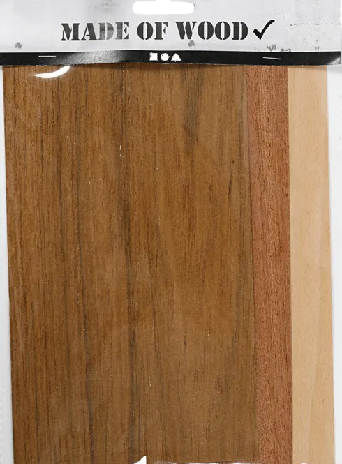 Træfinér - 12X22 CM - Tykkelse 0,75 MM - 3 Ark