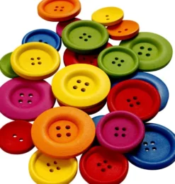Træknapper - Ø 25-40 MM - 2-4 Huller - Assorterede Farver - 144 Stk