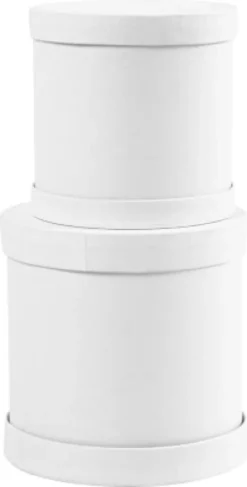 Trommeæsker - H 11+13 CM - Hvid