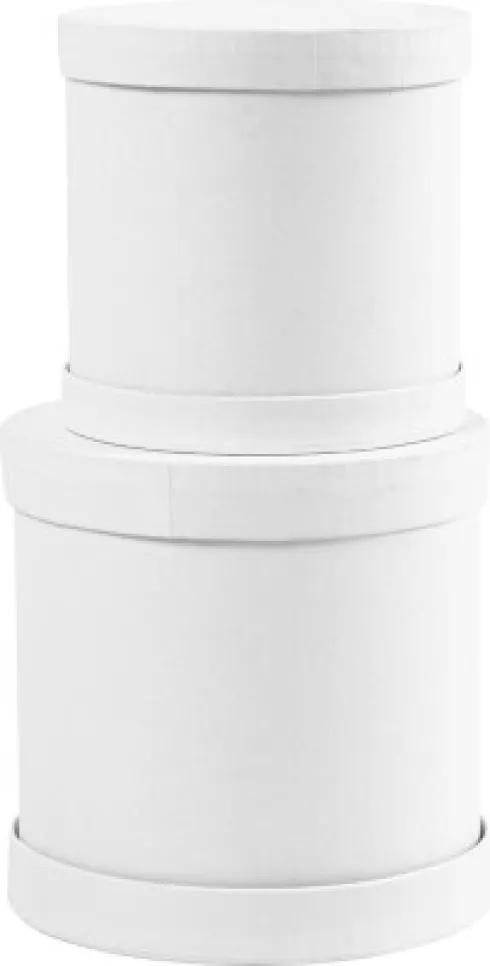 Trommeæsker - H 11+13 CM - Hvid