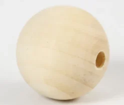 Træperle - Ø 40 MM - Hulstr. 7 MM - 6 Stk