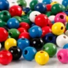 Træperler Mix - Ø 8 MM - Hulstr. 2 MM - Forskellige Farver - 15 G