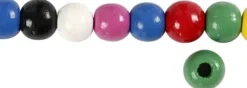 Træperler Mix - Ø 10 MM - Hulstr. 3 MM - Forskellige Farver - 230 G