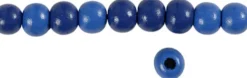 Træperler - Ø 10 MM - Hulstr. 3 MM - Blå - 20 G