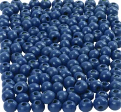 Træperler - Ø 5 MM - Hulstr. 1,5 MM - Blå - 6 G - 150 Stk