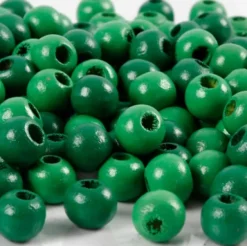 Træperler - Ø 8 MM - Hulstr. 2 MM - Grøn - 15 G - 80 Stk