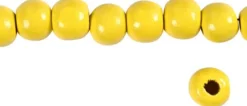 Træperler - Ø 12 MM - Hulstr. 3 MM - Gul - 22 G