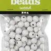 Træperler - Ø 12 MM - Hulstr. 3 MM - Hvid - 22 G