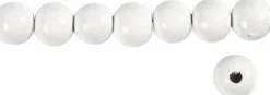 Træperler - Ø 12 MM - Hulstr. 3 MM - Hvid - 22 G