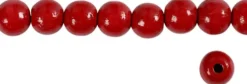 Træperler - Ø 10 MM - Hulstr. 3 MM - Rød - 20 G