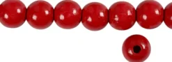Træperler - Ø 12 MM - Hulstr. 3 MM - Rød - 22 G