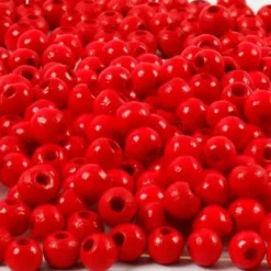 Træperler - Ø 5 MM - Hulstr. 1,5 MM - Rød - 6 G - 150 Stk